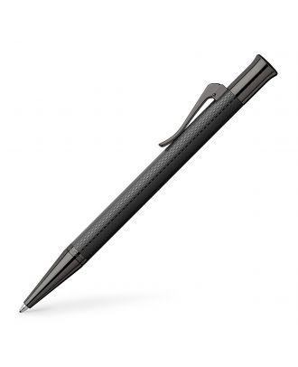 Stylo-plume Graf Von Faber-Castell Guilloché – Noir, Plume Medium (M) – Corps Résine Précieuse, Attributs Rhodiés