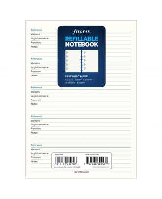 Filofax Notebook Recharge A5 « Password Paper »