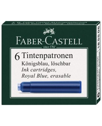 Faber-Castell Cartouches d'encre de stylo plume 6 pack Bleu royal