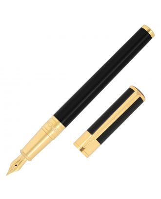 S.T. Dupont D-Initial Stylo Plume Noir et Or