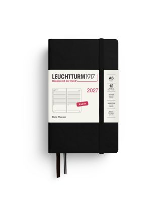 Agenda Leuchtturm1917 2027, agenda quotidien de poche A6, noir