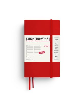 Agenda Leuchtturm1917 2027, agenda quotidien de poche A6, couleur cerise
