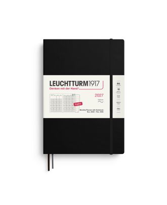 Agenda Leuchtturm1917 2027, agenda mensuel + carnet de notes Composition B5, couverture souple, noir