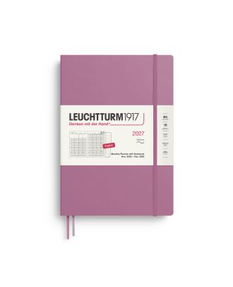 Agenda Leuchtturm1917 2027, agenda mensuel + carnet Composition B5 à couverture souple, couleur « Dusty Rose »