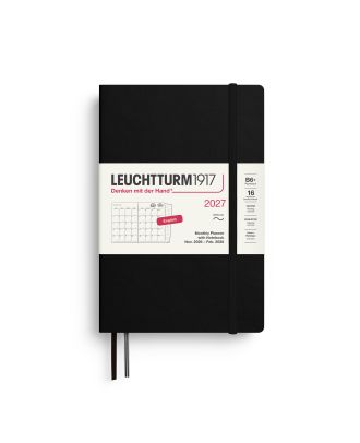 Agenda Leuchtturm1917 2027 : agenda mensuel + carnet, format B6+, couverture souple, noir