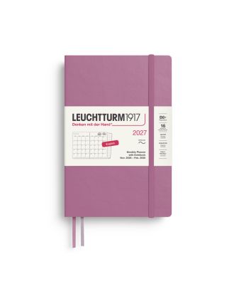 Agenda Leuchtturm1917 2027 – Planificateur mensuel + carnet, format B6+, couverture souple, couleur « Dusty Rose »