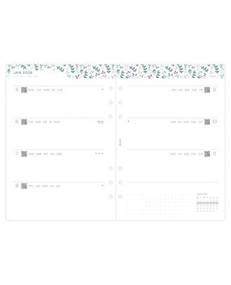 Recharge Filofax A5 « Une semaine sur 2 pages » Garden 2026