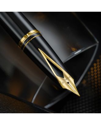Sheaffer Legacy 9065 Glossy Black Chrome Bi-Color Gold Trim Stylo Plume