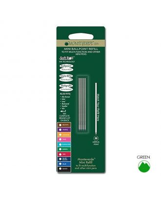 Monteverde Recharge pour stylo à bille D1-Type Vert moyen (4 pièces)