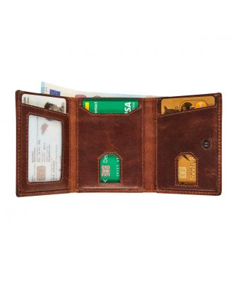 Maverick The Original Leather Compact Trifold Wallet with Banknote Compartment (Portefeuille trifold compact en cuir avec compartiment pour billets de banque)