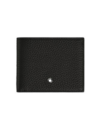 Montblanc Grain Leather Wallet 4 Card Slots with Coin Box Black
