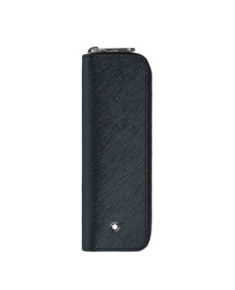 Montblanc Sartorial Leather Pencil Case 1 Pen Tweed Blue