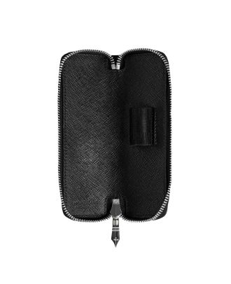 Montblanc Sartorial Leather Pencil Case 1 Pen Tweed Blue