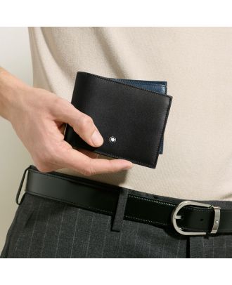 Montblanc Meisterstück Wallet 6 Card Slots Black Ink Blue