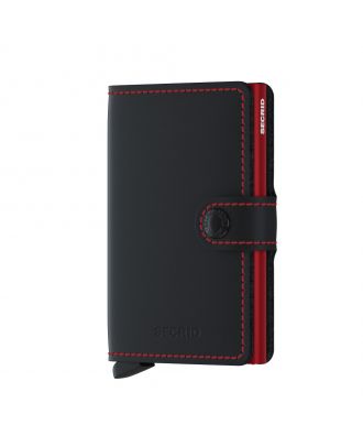 Secrid Miniwallet en cuir noir et rouge mat