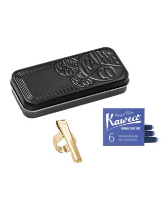 Kaweco Original 060 Stylo Plume Luxe – Noir/Chrome – Plume Acier Allemagne (EF, F, M, B, BB) – Corps Aluminium Mat – Étui En Tôle – Cadeau Élégant