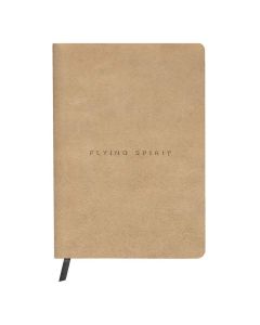 Flying Spirit Cahier en cuir beige A5 ligné