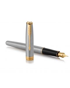 Parker Sonnet Stylo plume GT en acier inoxydable