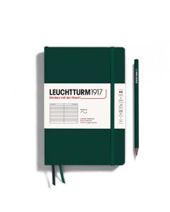 Leuchtturm1917 Cahier à couverture souple de taille moyenne Couleurs naturelles Vert forêt Ligné