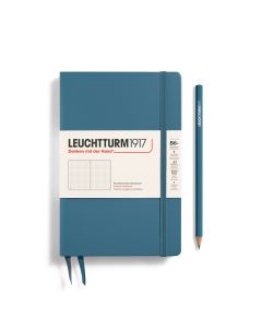 Leuchtturm1917 Carnet Slim B6+ à couverture souple et rigide, bleu pierre, à points
