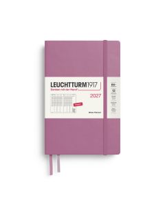 Agenda Leuchtturm1917 2027, agenda hebdomadaire vertical, couverture souple B6+, couverture rigide, couleur « Dusty Rose »