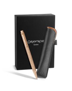 Caran d'Ache Ecridor Coffret Venetian Or Rose : stylo à bille et étui en cuir, édition spéciale