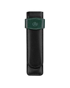 Pelikan Étui en cuir noir et vert pour 2 stylos