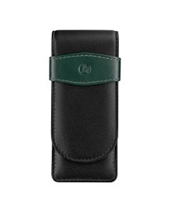 Pelikan Étui en cuir noir et vert pour 3 stylos