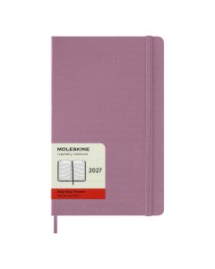 Agenda Moleskine Grand format 2027, format journalier, rose Majestic, couverture rigide