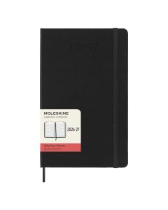 Moleskine Grand Agenda 18 mois Planificateur journalier 2026-2027 Couverture rigide noire 
