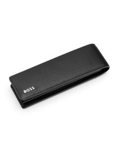 Hugo Boss Classic Black Grained Pencil Case 2 Stylos