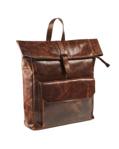 Maverick The Original Leather Rolltop Backpack with Laptop compartment 15.6" (Sac à dos à roulettes en cuir avec compartiment pour ordinateur portable)