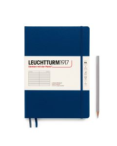 Leuchtturm1917 Carnet de notes Composition B5 Couverture rigide Marine Linéaire