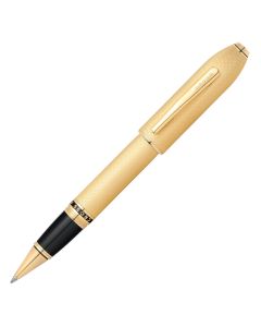 Cross Peerless Polished 23KT GoldPlated Graved Diamond Pattern Roller