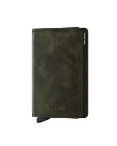 Secrid Slimwallet Cuir Vintage Olive Noir