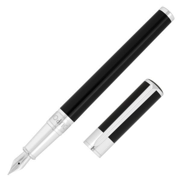 Stylo S.T. Dupont Défi Calandre - Plume Et Bille - Laqué Bleu Et Doré - Occasion, Avec écrin, Idéal Cadeau De Luxe
