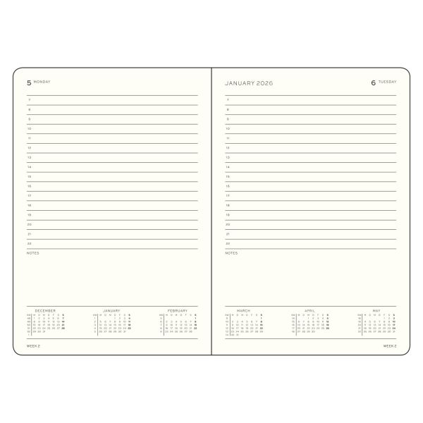 Agenda Semainier 2026 Leuchtturm1917 - Format B5, Couverture Rigide Rose, Anglais, Avec élastique Et Marque-pages