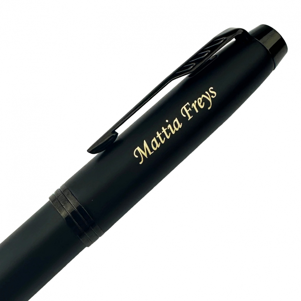 Parker IM Achromatic Matte Black</br> Police : Corsiva