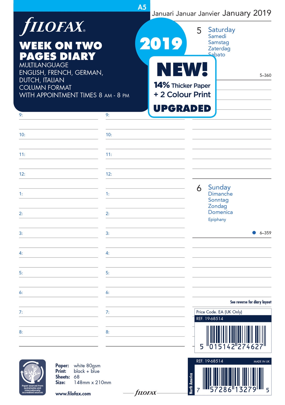 Filofax Refills 2019