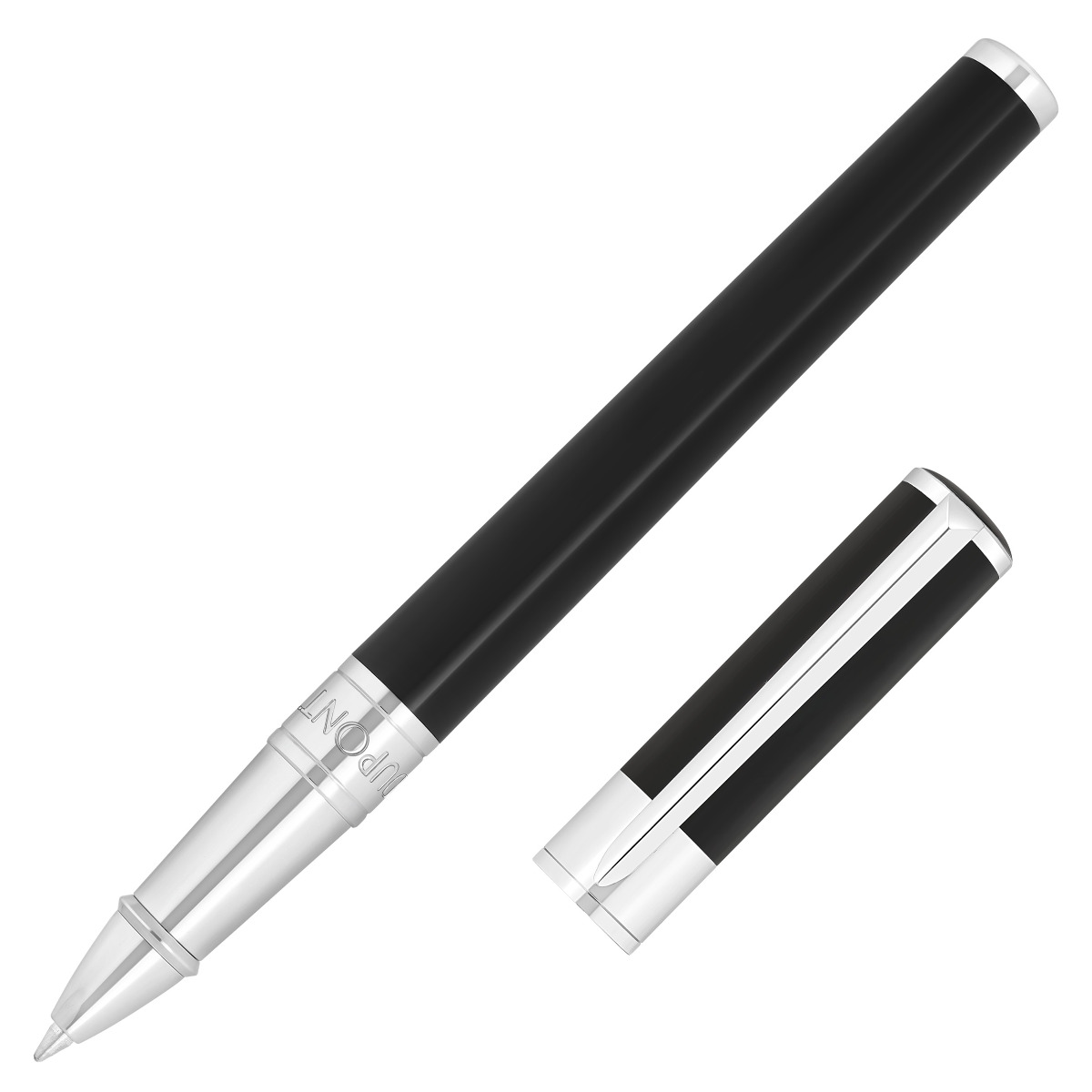 S.T. Dupont D-Initial Black & Chrome Roller | Free Engraving