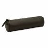 20S Design Round Pencil Case Dark Brown
