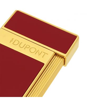 S.T. Dupont Slimmy Red Lacquer and Gold Lighter