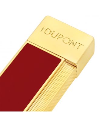 S.T. Dupont Twiggy Burgundy Lacquer and Gold Lighter
