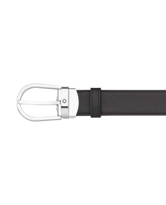 Montblanc Reversible Belt 30mm Horseshoe Saffiano Black Brown