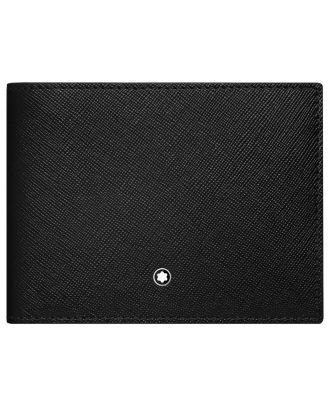 Montblanc Sartorial Portefeuille 6 cc Black-Indigo with Removable Card Holder met Verwijderbare Card Holder