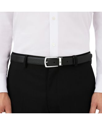 Montblanc Belt 30mm Rectangular Buckle Black Leather