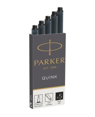 Parker Fountain Pen Quink Ink cartridges 5 pack Black