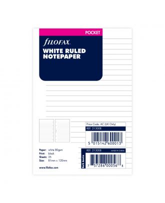 Filofax Vulling Pocket Wit Gelijnd