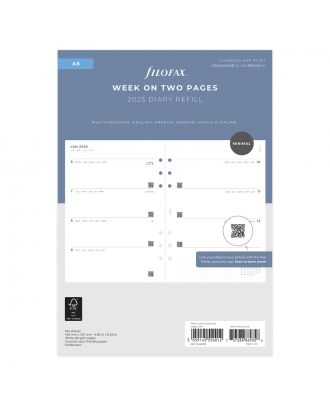 Filofax A5 Week on Two Pages Diary Minimal 2026