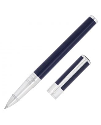 S.T. Dupont D-Initial Blue & Chrome Rollerball Pen